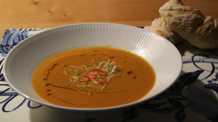 Carrot soup with ginger, coconut milk and&nbsp;orange