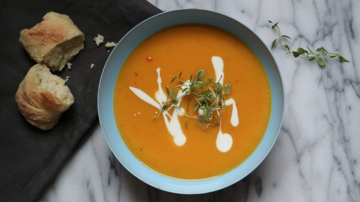 Butternut squash soup with coconut milk and&nbsp;orange