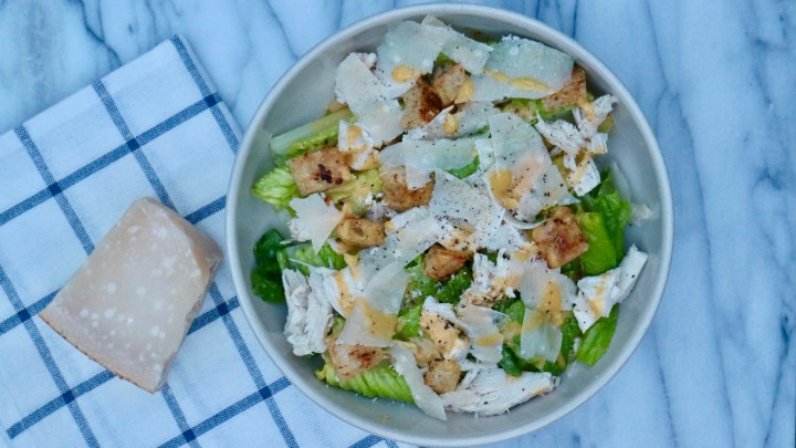 Caesar salad with chicken, sourdough croutons and homemade caesar&nbsp;dressing