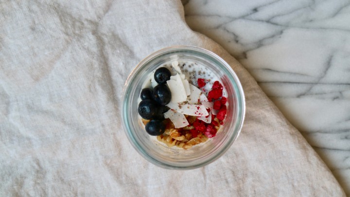 Chia pudding with cardamom, nuts and&nbsp;berries