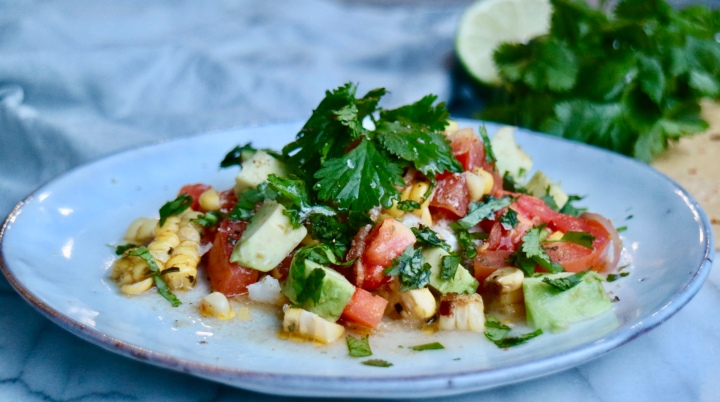Cod with tomato, corn, avocado and&nbsp;cilantro